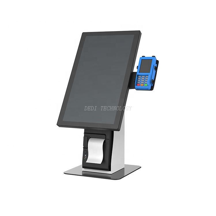  Countertop touchscreen queue bank restaurant menu hotel self service ordering kiosk service with card reader holder 