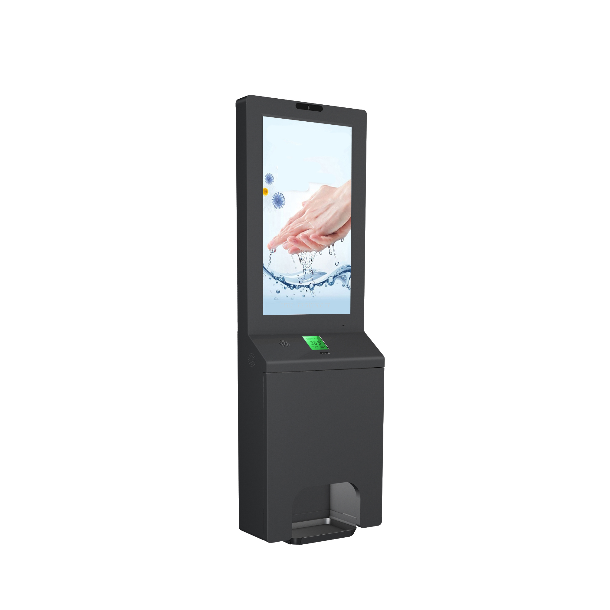 kiosk stand LCD advertising digital signage automatic touchless wall mount hand gel sanitizer dispenser 