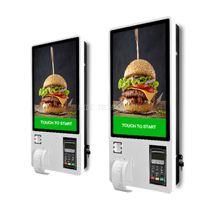 24 inch wall mount touch screen self service digital kiosk with thermal printer