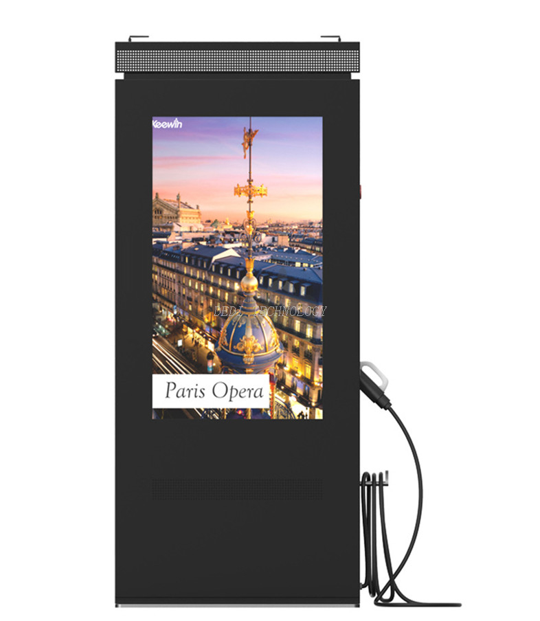 Stand-alone IP65 high brightness Charging outdoor LCD advertising display for gas station